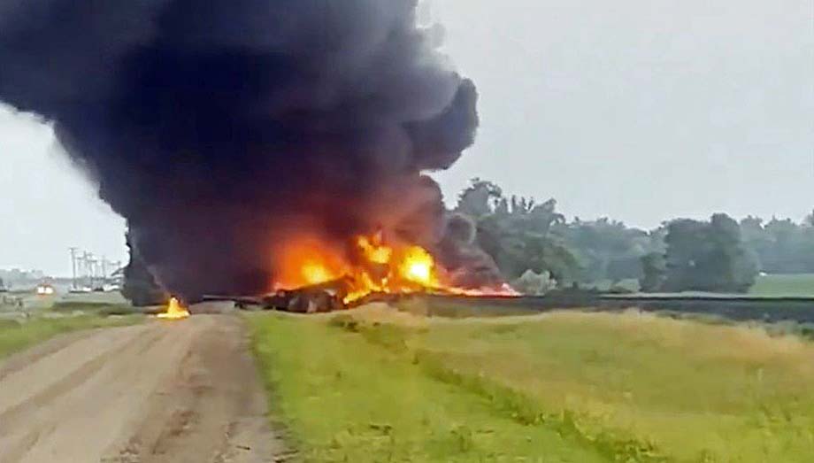 A derailment near Carrington, North Dakota.