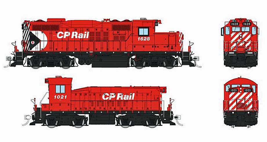 HO Scale GP9u and Slug.