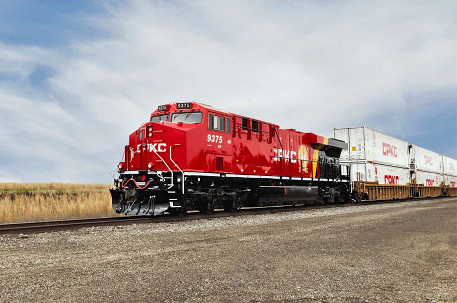 A CPKC container train.