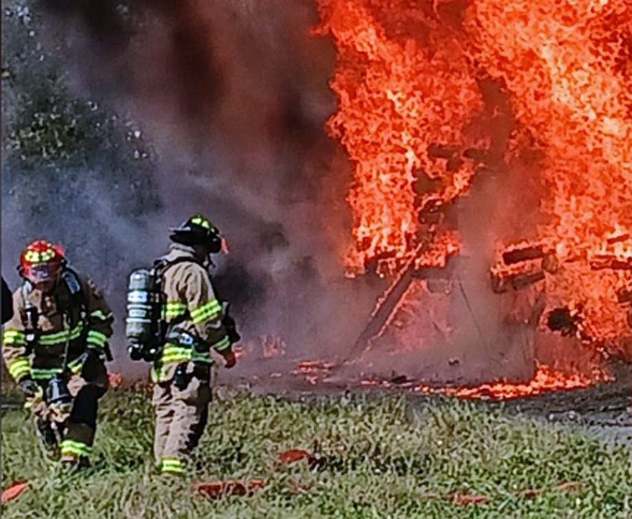 Railway tie fire in St. Thomas.