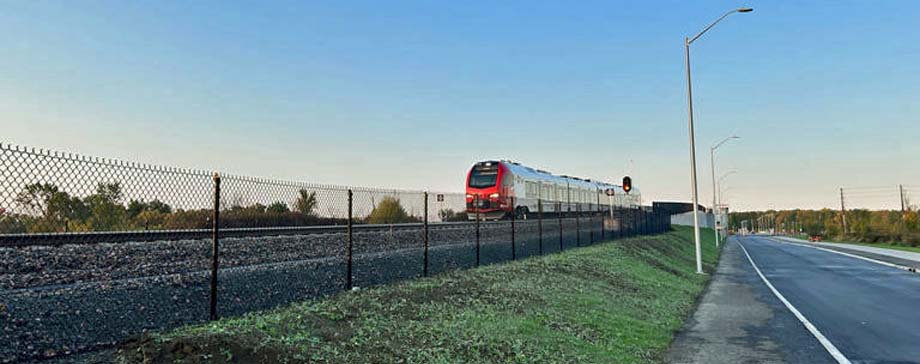 A train testing on Ottawa's Trillium Line.