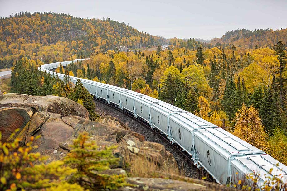 A CPKC unit grain train.