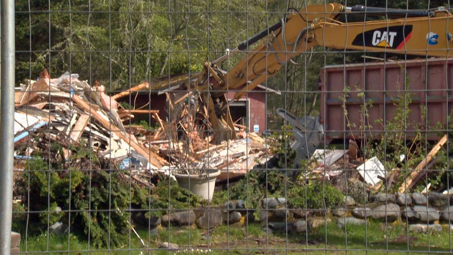 A house being torn down.