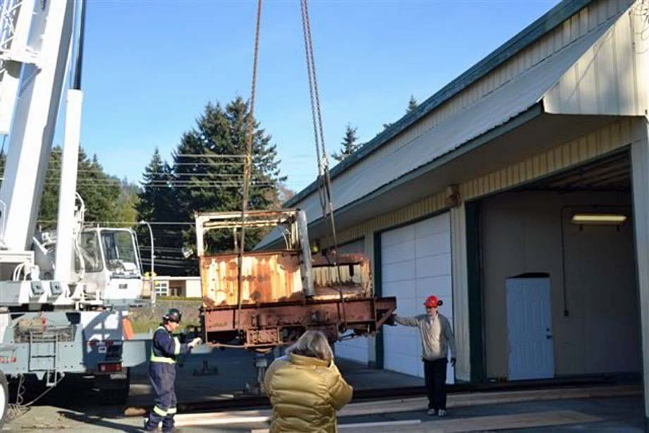 Unloading the Plymouth.